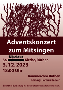 Adventskonzert zum Mitsingen - Plakat